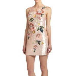 NWT Women's Pink Embroidered Sequin Mini Dress